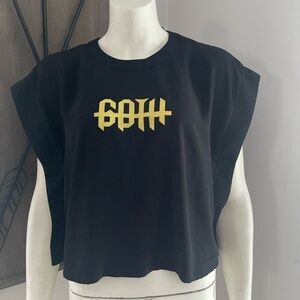 Splash Graphic Cropped Muscle T-Shirt Size 16